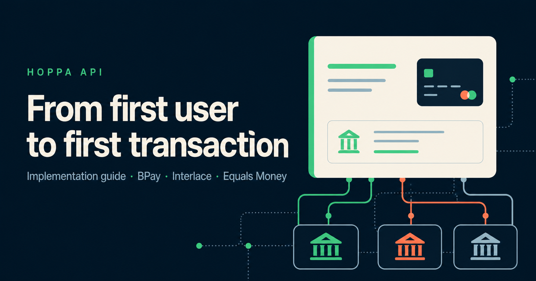 Hoppa API account and card connected to three banking providers